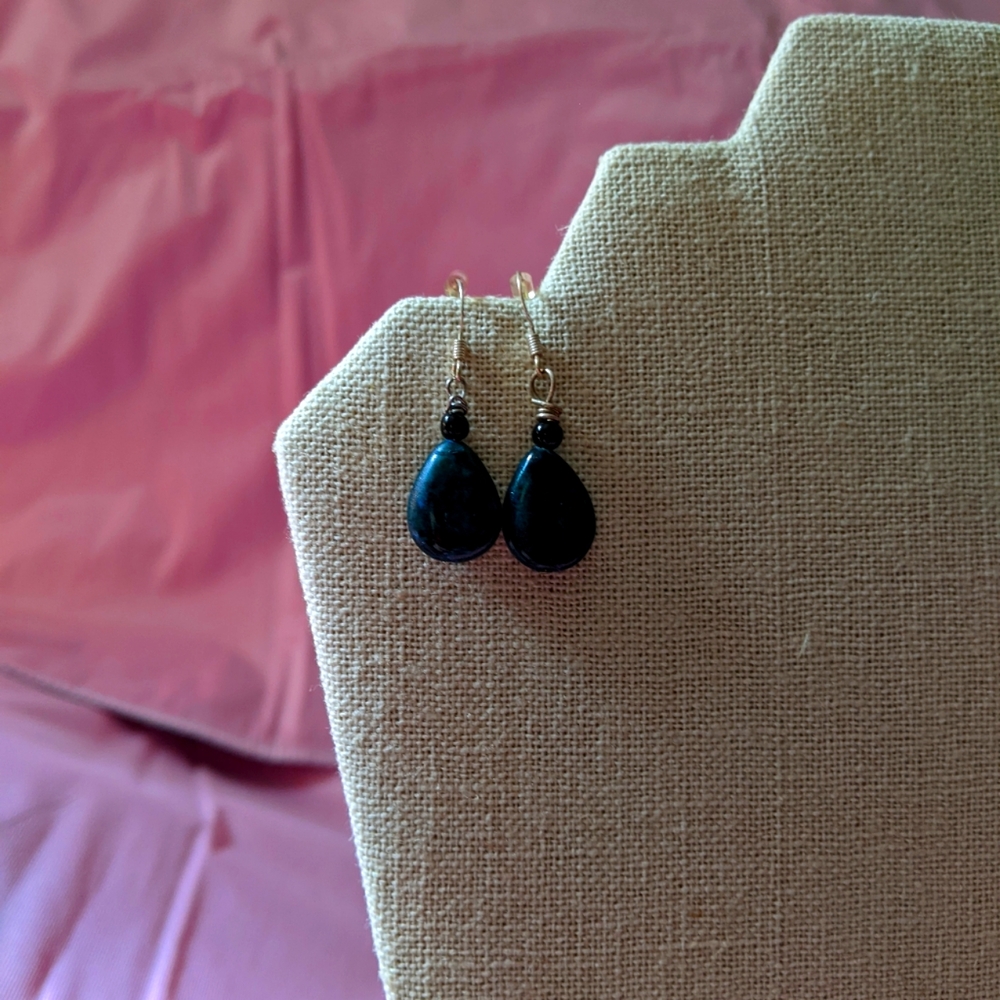 Dark Green Teardrop Earrings